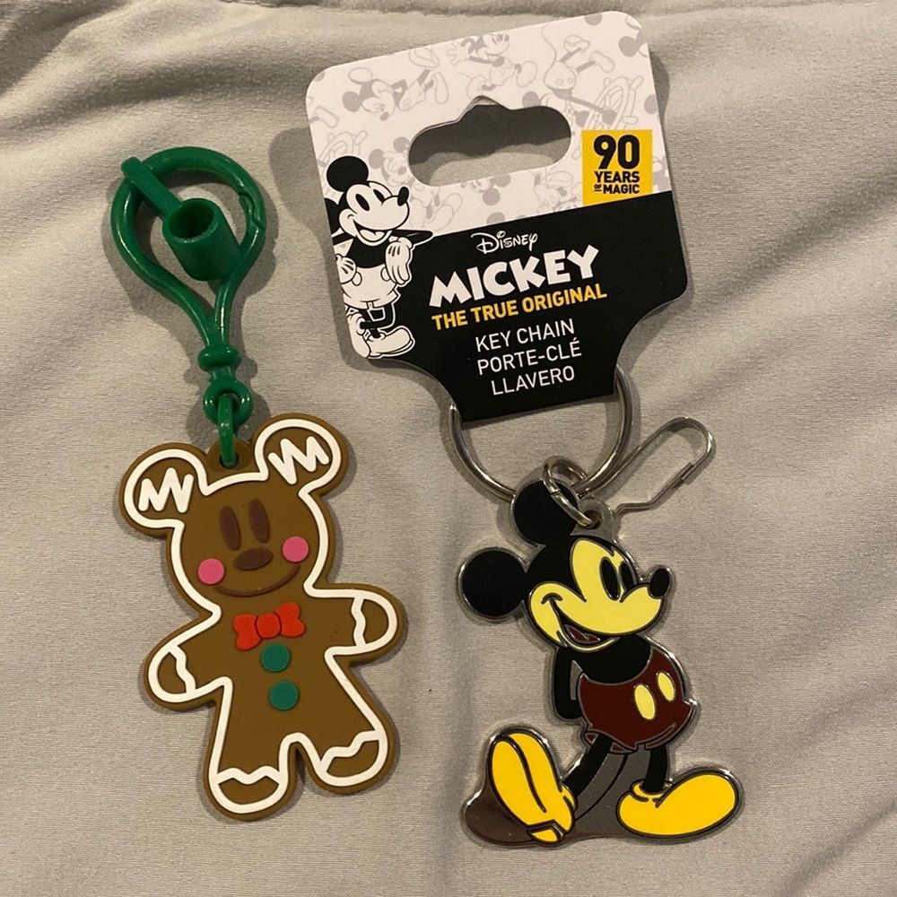 Mickey keychain pin 90 years of magic and ginger bread man